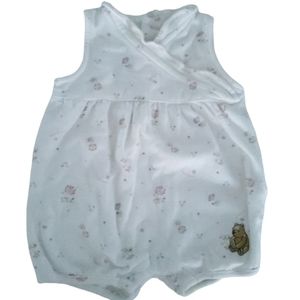 3/$20 Disney Classic Pooh Romper Sleeveless White Baby 3 Months
